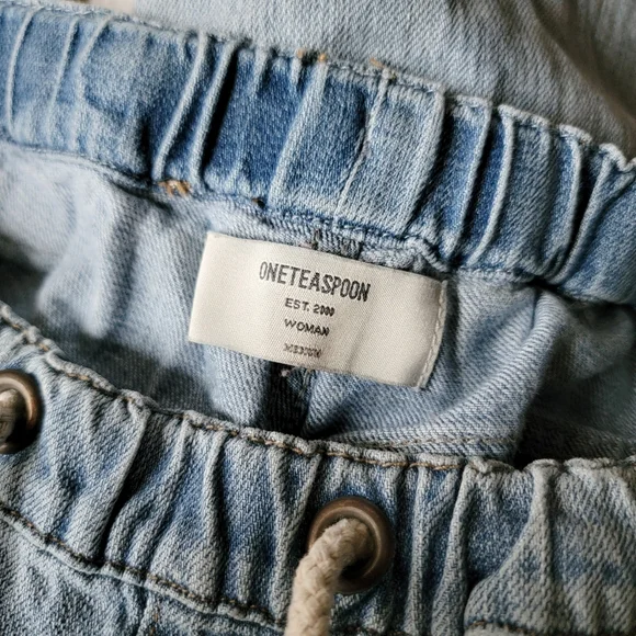 One Teaspoon | Shabbies Drawstring Distressed Relaxed Boyfriend Jeans Hustler - Picture 11 of 11